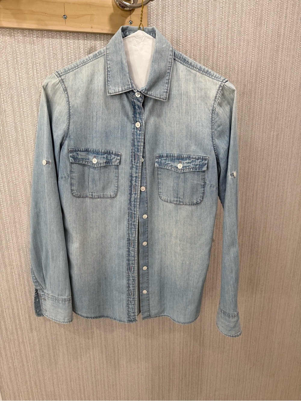 J. Crew Faded Denim Shirt in Blue
